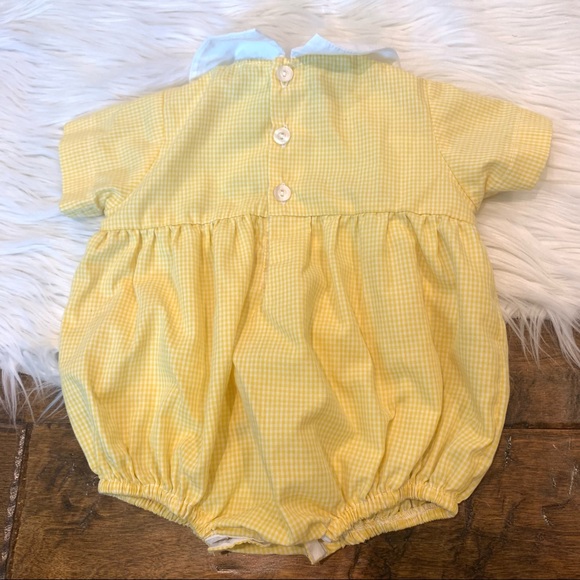 Beth Terell by Johnston Smocked Romper Gingham 3M - Picture 3 of 4
